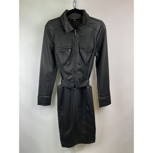 White House Black Market Wax Canvas Tie Waist Dress‎ Size 10